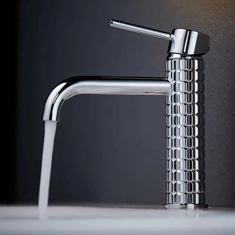 Robinet de Lavabo Or Brossé Chromé Mitigeur