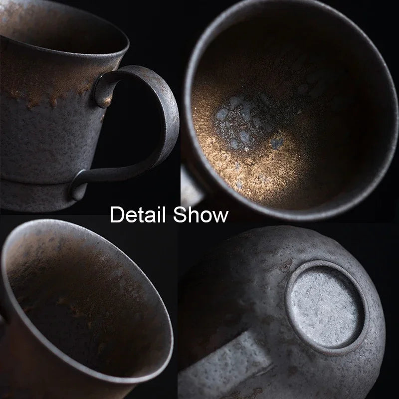 Tasse en Céramique Style Japonais Vintage Glaçure Rouille