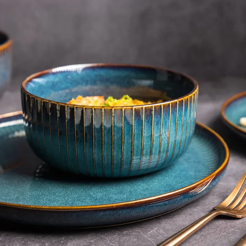 Bol en Céramique Émaillée Style Nordique pour Riz et Salade