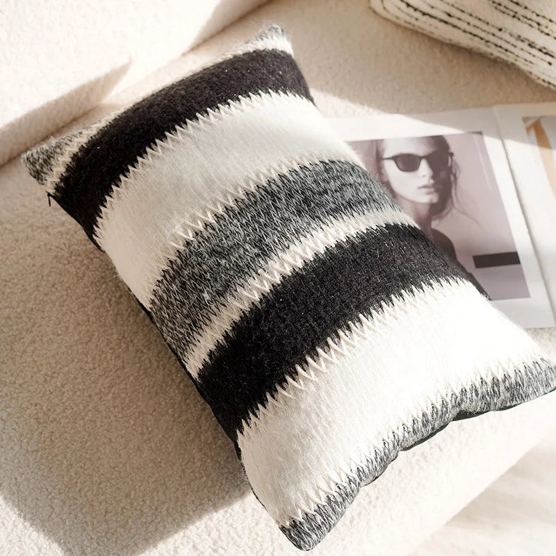 Housse de Coussin Rétro Française Noire
