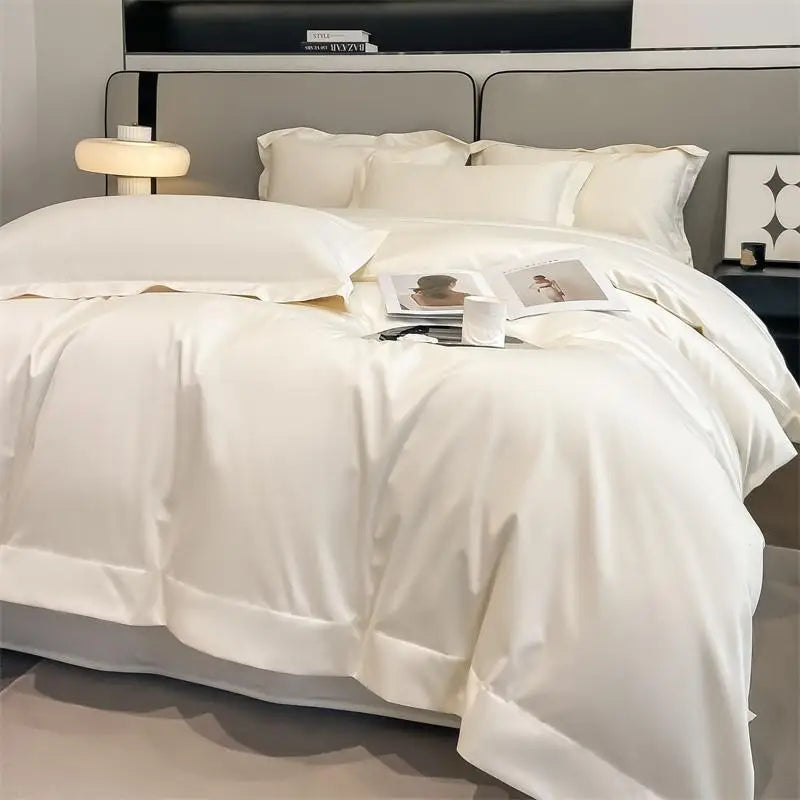 Parure de Lit Coton Égyptien 1000TC Ultra Douce 4 Pièces