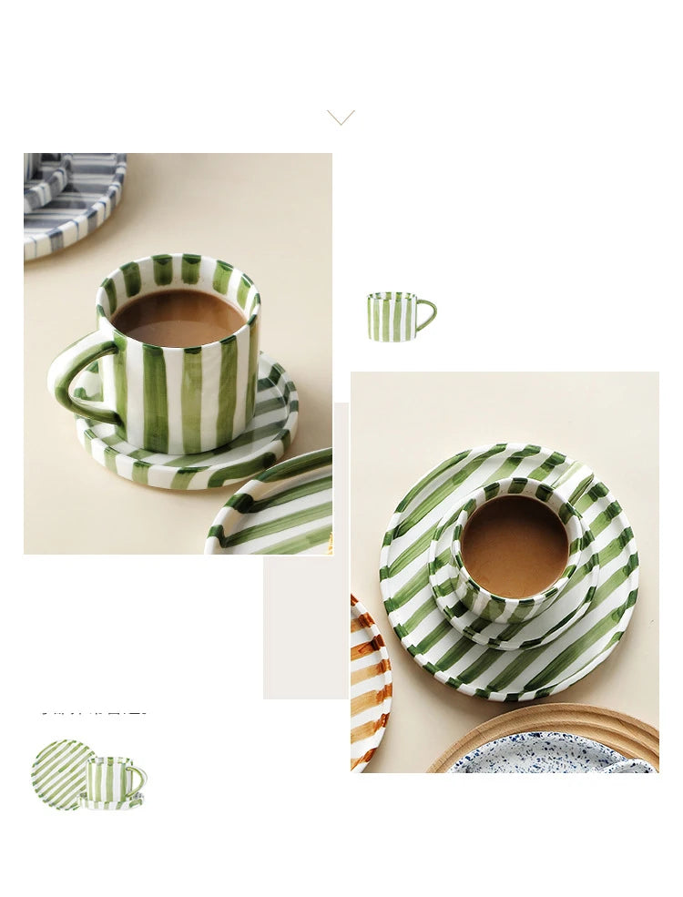 Tasse à Café Céramique Rayée 280ml