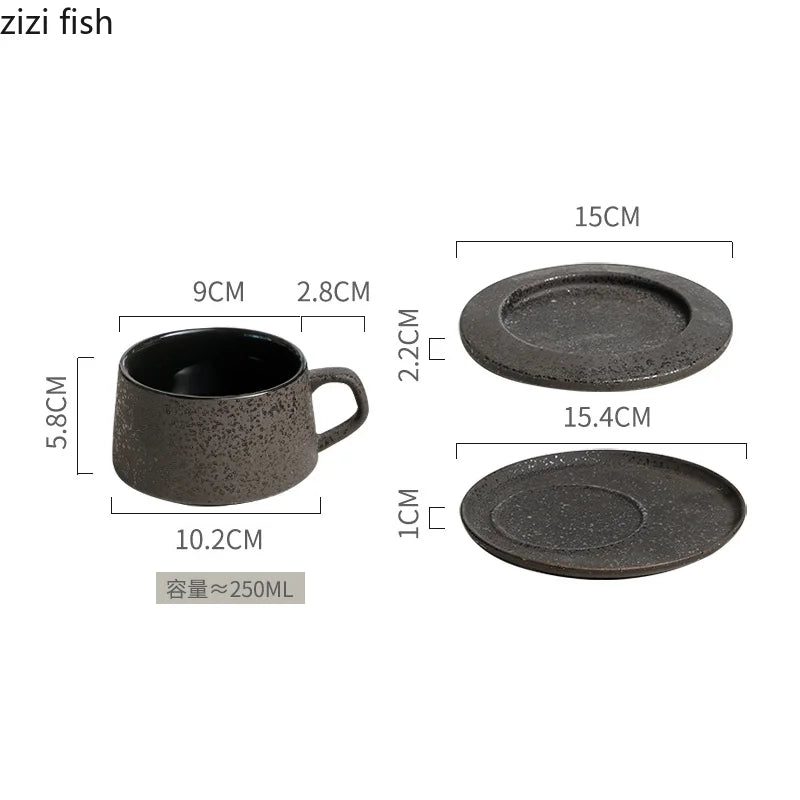 Ensemble Tasse et Soucoupe Céramique Noire