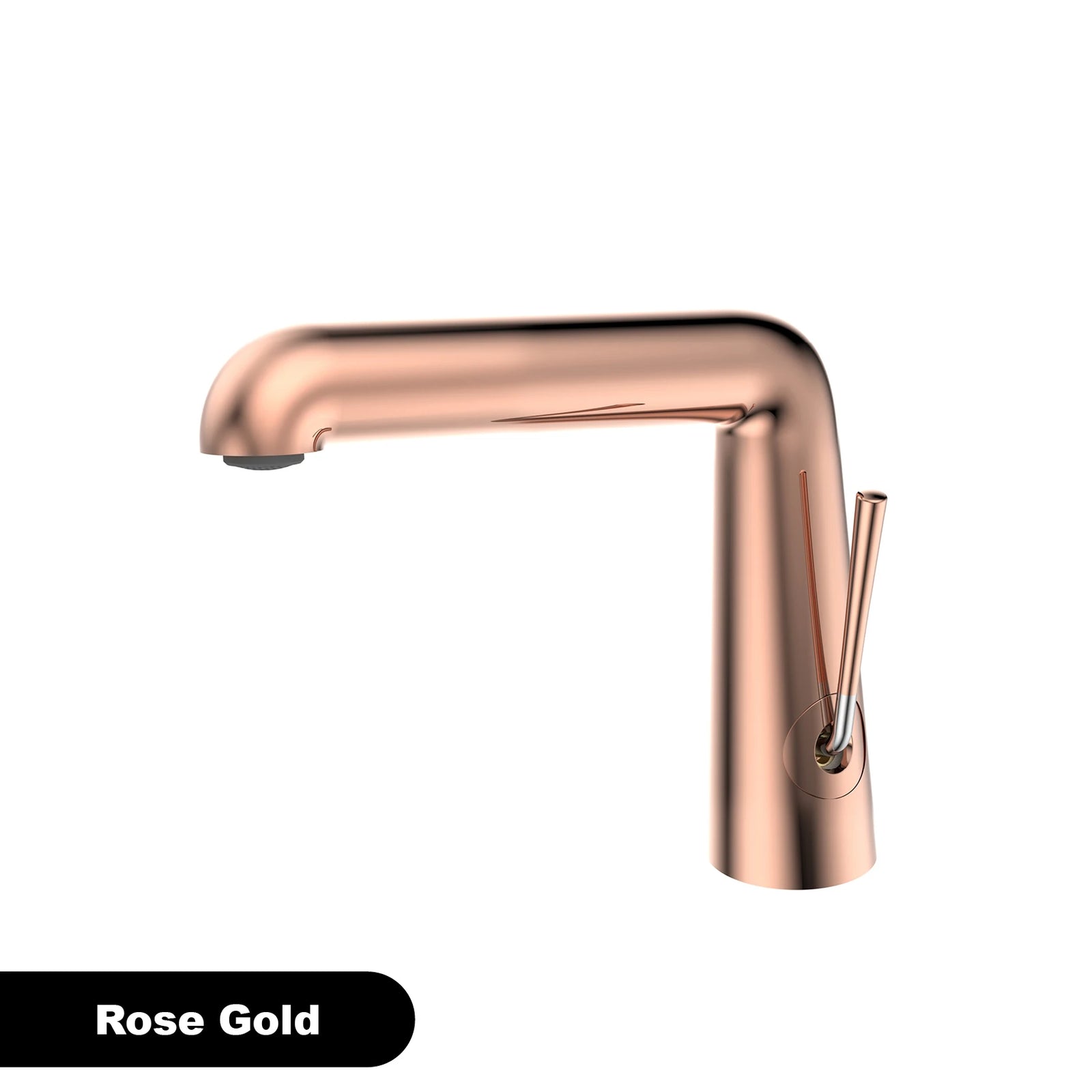 Robinet de Lavabo Or Rose Brossé Valve Céramique Laiton