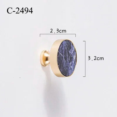 Natural Stone & Brass Knob – Cabinet Hardware