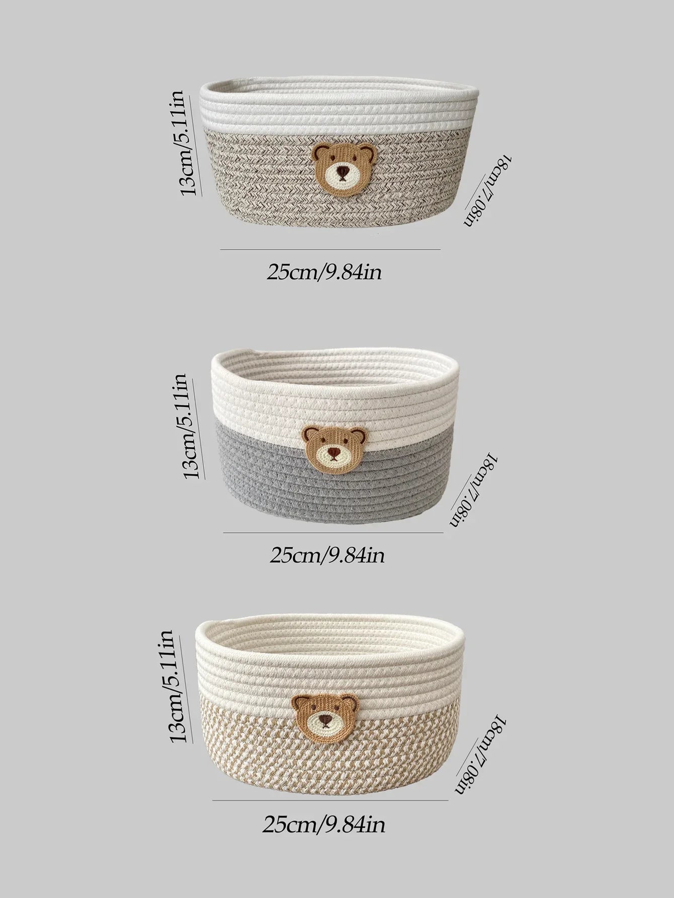Panier en Corde de Coton Tressée pour Rangement