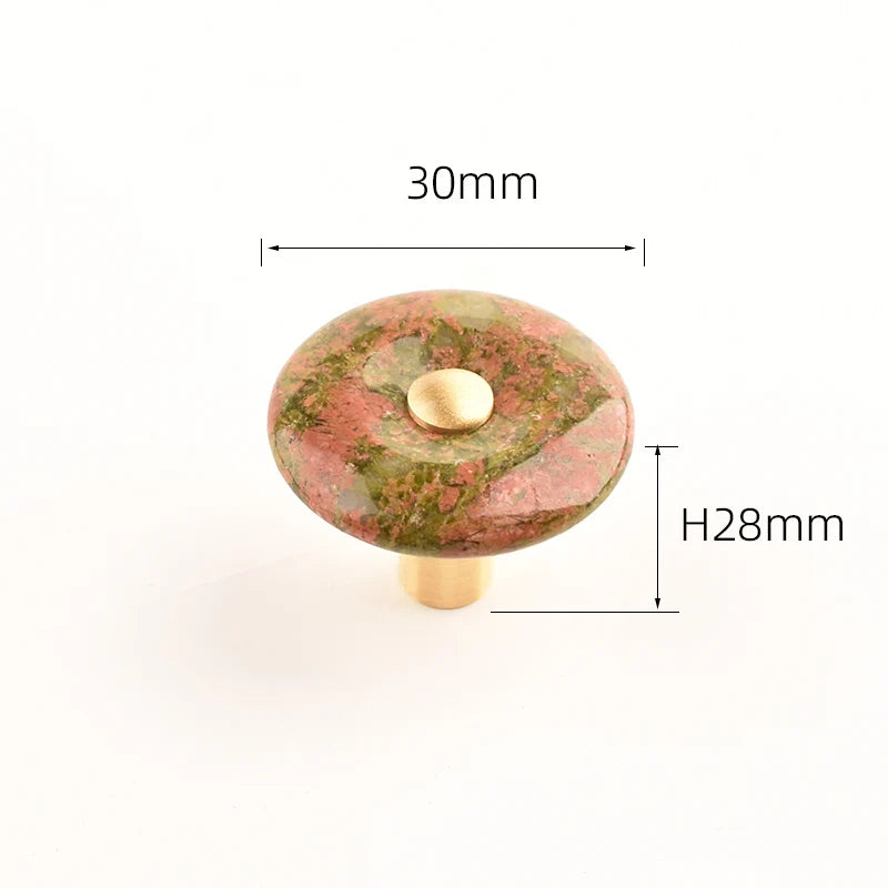 Agate Stone Knob – Crystal & Brass Cabinet Pull