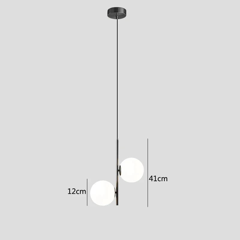 Suspension Boule de Verre Nordique - Laiton ou Noir