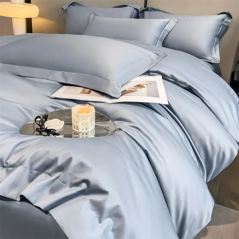 Parure de Lit Coton Égyptien 1000TC Ultra Douce 4 Pièces