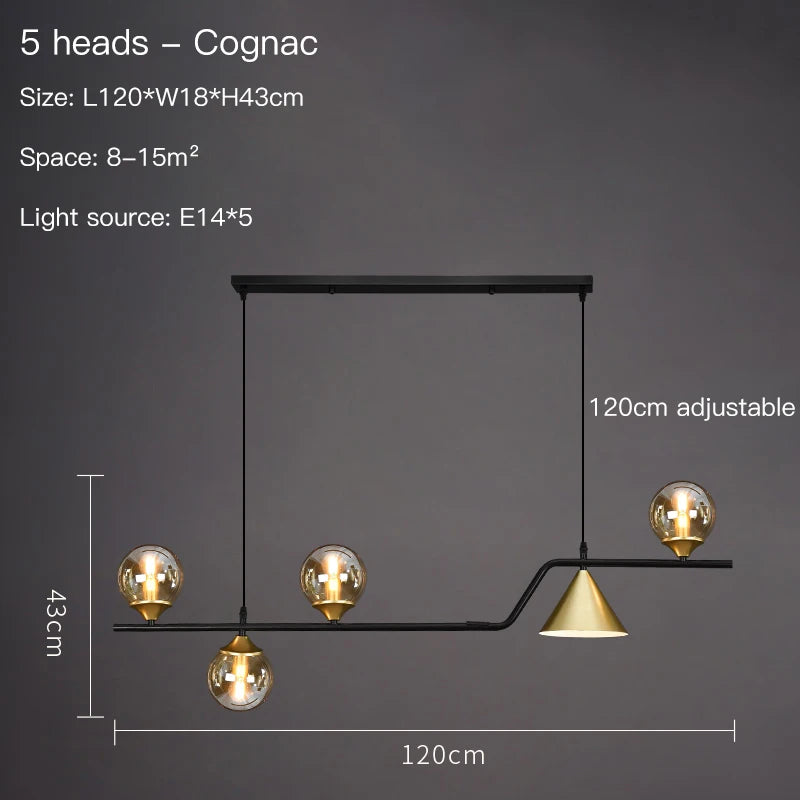 Suspension Boule de Verre Noire - Style Nordique LED