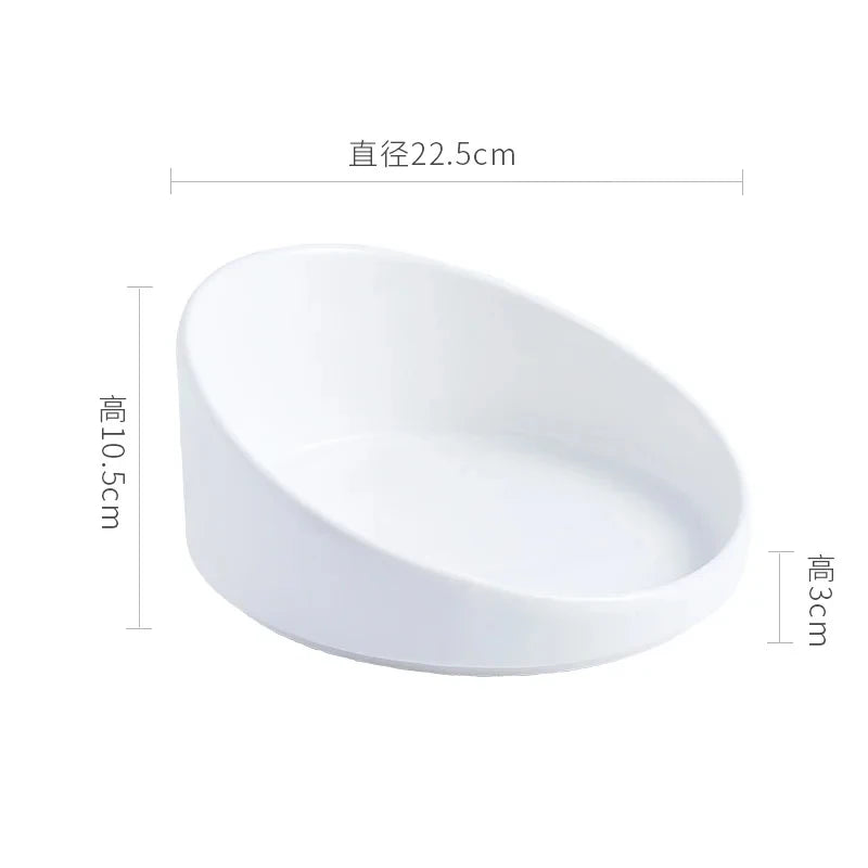 Assiette en Céramique Blanche pour Salade et Dim Sum