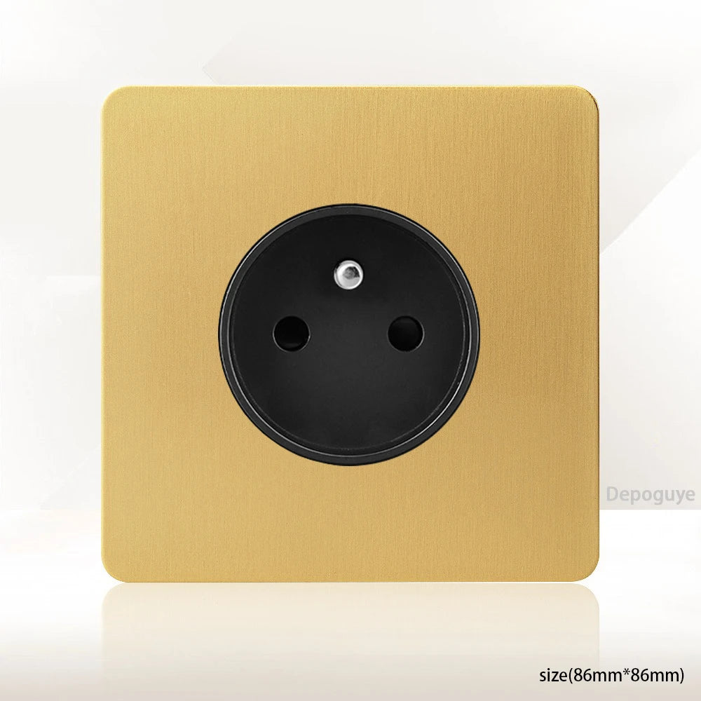 Interrupteur Mural Doré Style Vintage avec Prise USB-C