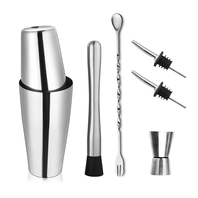 Ensemble Shaker à Cocktail Inox Kit Barman Complet