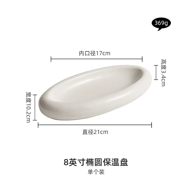 Insulated Ceramic Plate – Double-Layer Dinner Dish