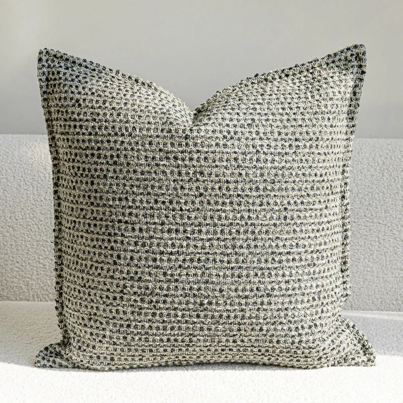 Housse de Coussin Vert Gris Uni Carrée