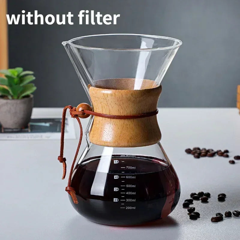 Verseuse à Café Filtre en Verre avec Filtre Inox