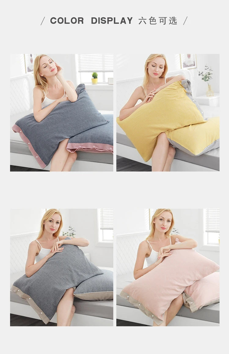 Lot de 2 Taies d'Oreiller en Gaze de Coton