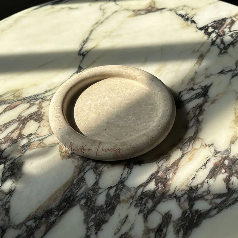 Vide-Poche en Marbre Naturel Calacatta - Design Sculptural