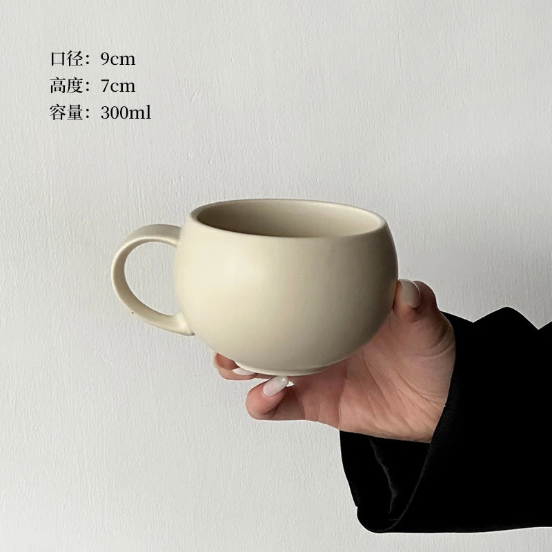 Tasse et Soucoupe Céramique Forme Œuf Style Européen
