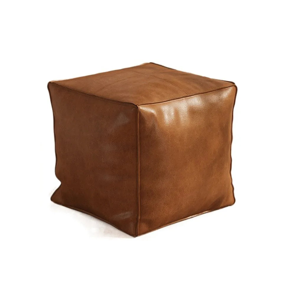 Pouf de Rangement en Cuir PU - Style Nordique Empilable