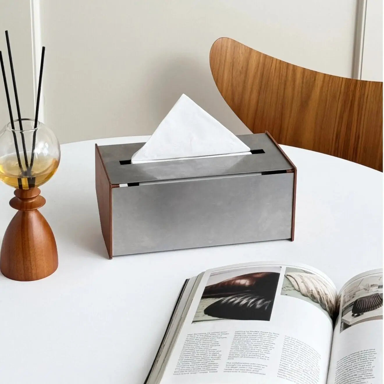 Boîte à Mouchoirs Acier Inoxydable Luxe Table Basse