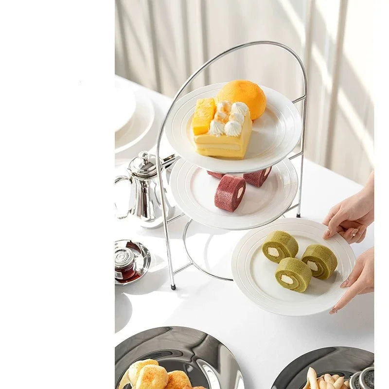 Three-Tier Cake Stand – Stainless Steel Dessert Display