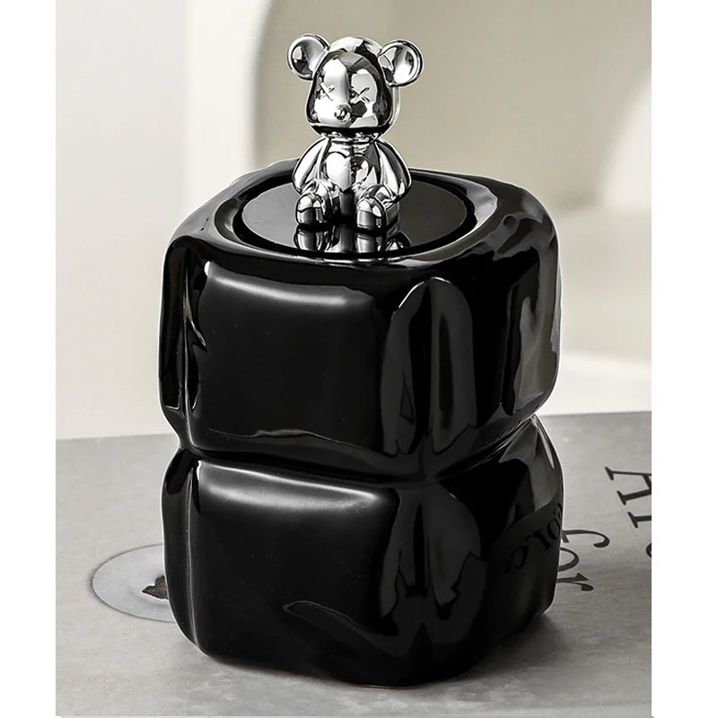 Teddy Bear Toothpick Box – Ceramic Storage Decor