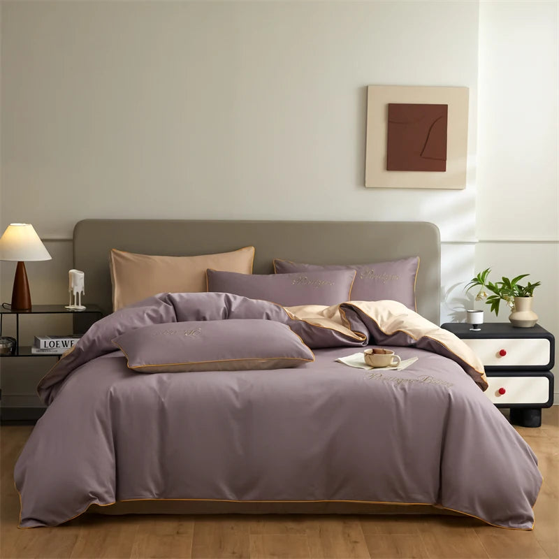 Set Housse de Couette Coton Égyptien avec Taies