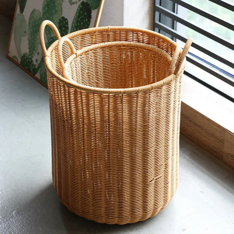 Panier de Rangement Rond Tressé - Style Rotin