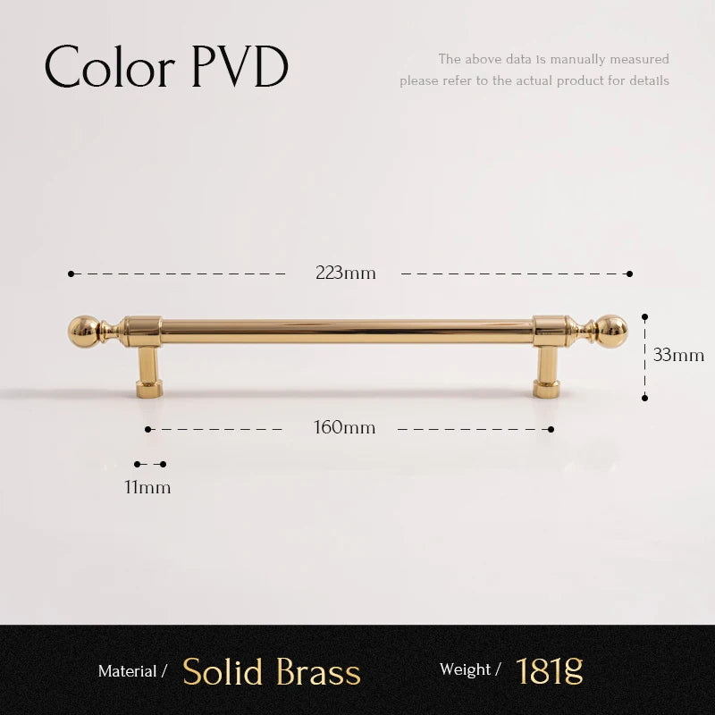 Brass Cabinet Handle – PVD Gold Finish