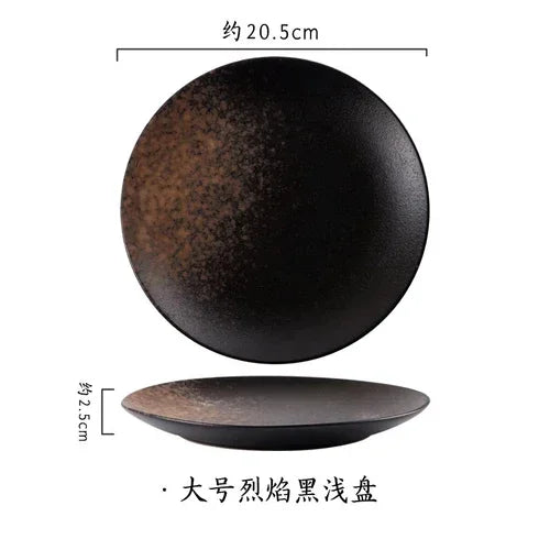 Assiette en Céramique Style Japonais pour Petit-Déjeuner