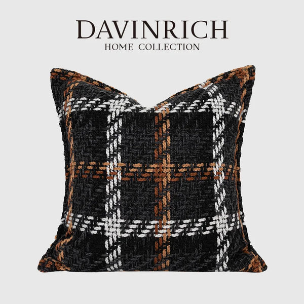 Housse de Coussin Écossaise Style Français Haut de Gamme