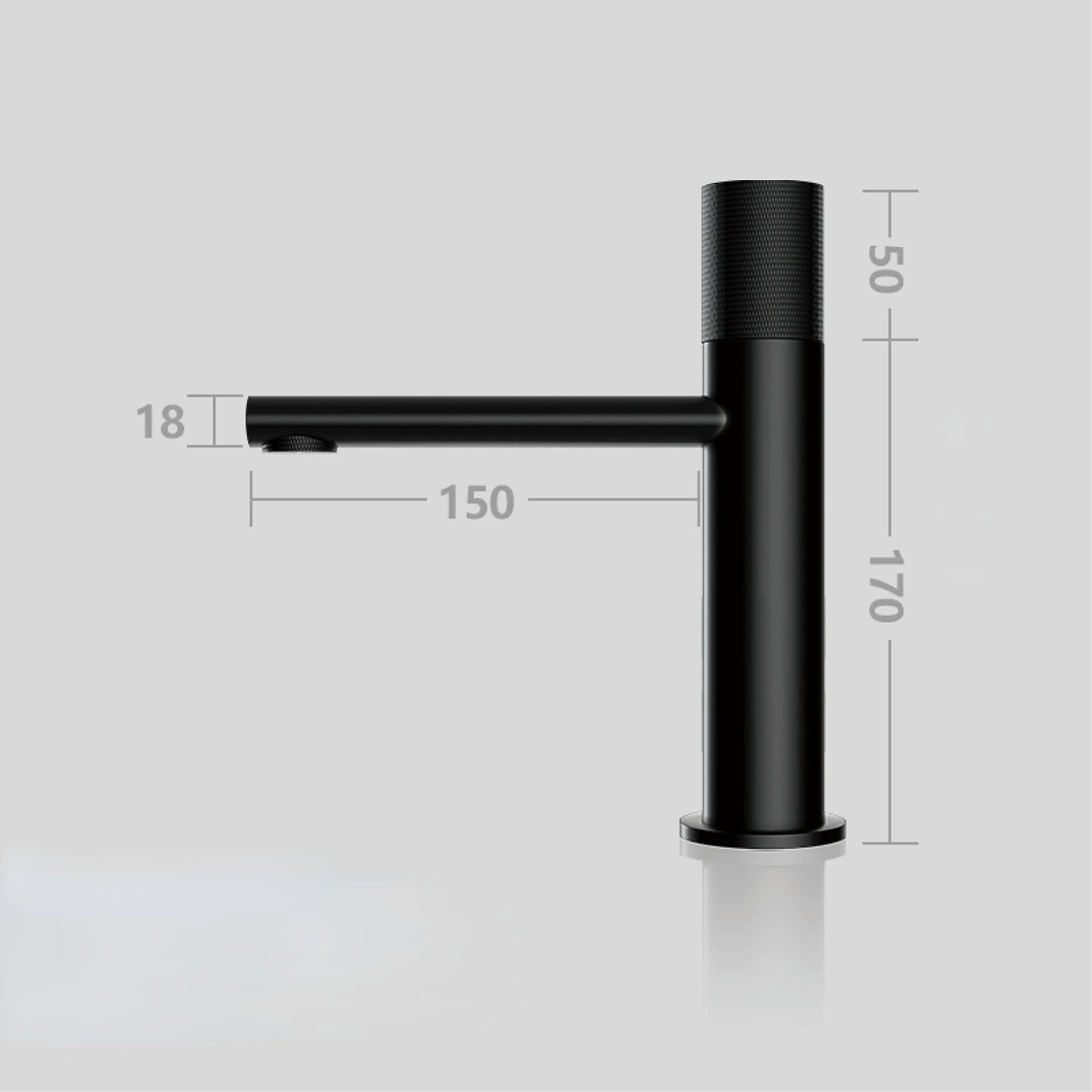 Robinet de Lavabo Laiton Noir Poignée Striée Style Hôtel