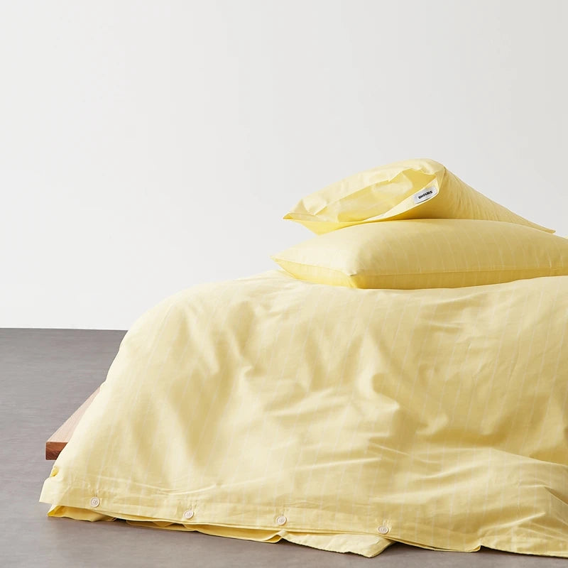 Housse de Couette Coton Rayée Douce pour Toute la Famille