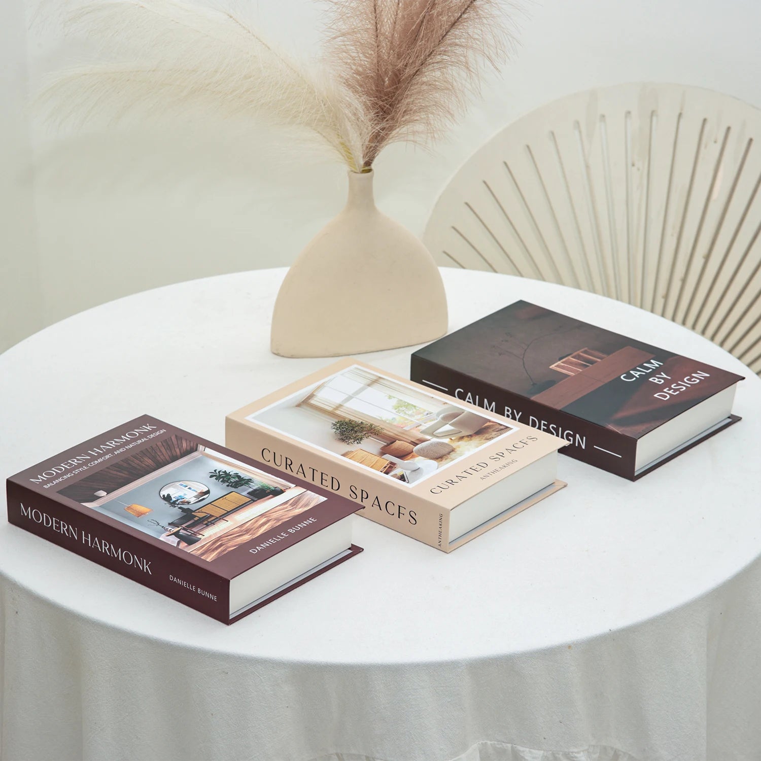 Ensemble Livres Décoratifs Factices Pliables Style Nordique