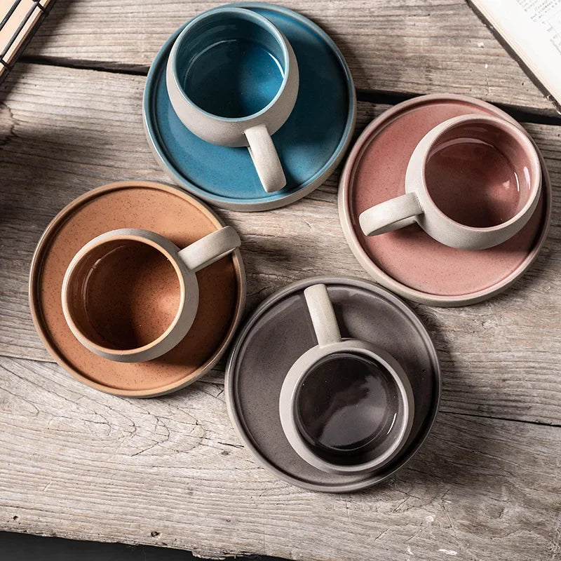 Ensemble Tasse Expresso et Soucoupe Céramique Style Japonais