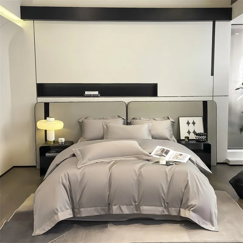 Parure de Lit Coton Égyptien 1000TC Ultra Douce 4 Pièces