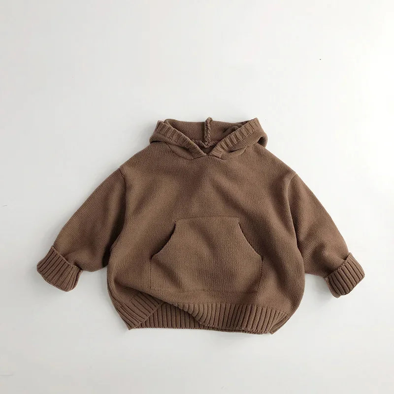 Sweat à Capuche Tricoté Enfant avec Poche