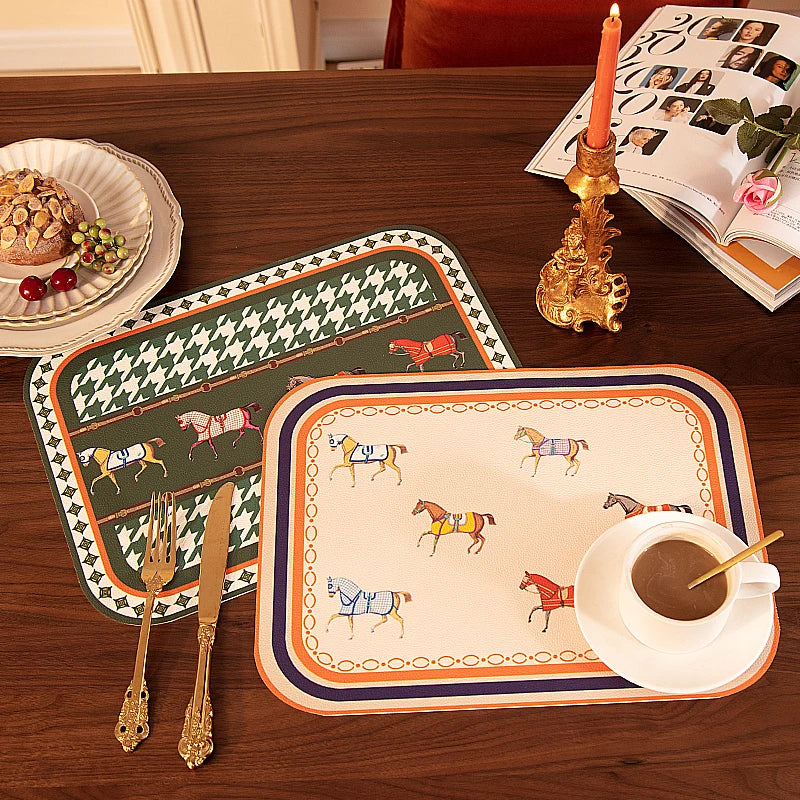 Set de Table Nordique en Cuir Synthétique - Imperméable