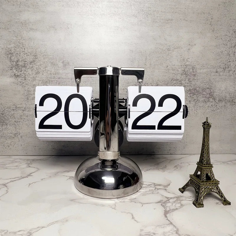 Horloge de Bureau Vintage à Bascule Mécanique