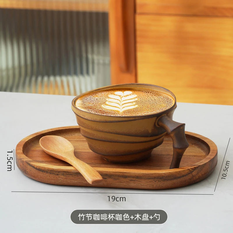 Tasse à Café Vintage Effet Bambou Style Japonais Haut de Gamme