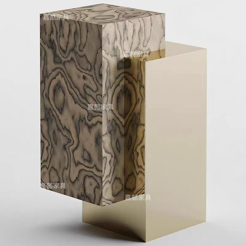Geometric Metal Side Table – Light Luxury Accent Table