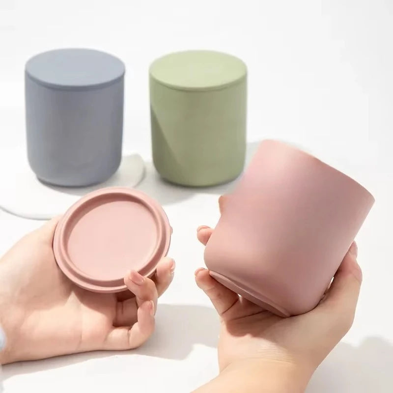 Bougie Parfumée en Pot de Céramique - Cire Végétale et Mèche en Bois
