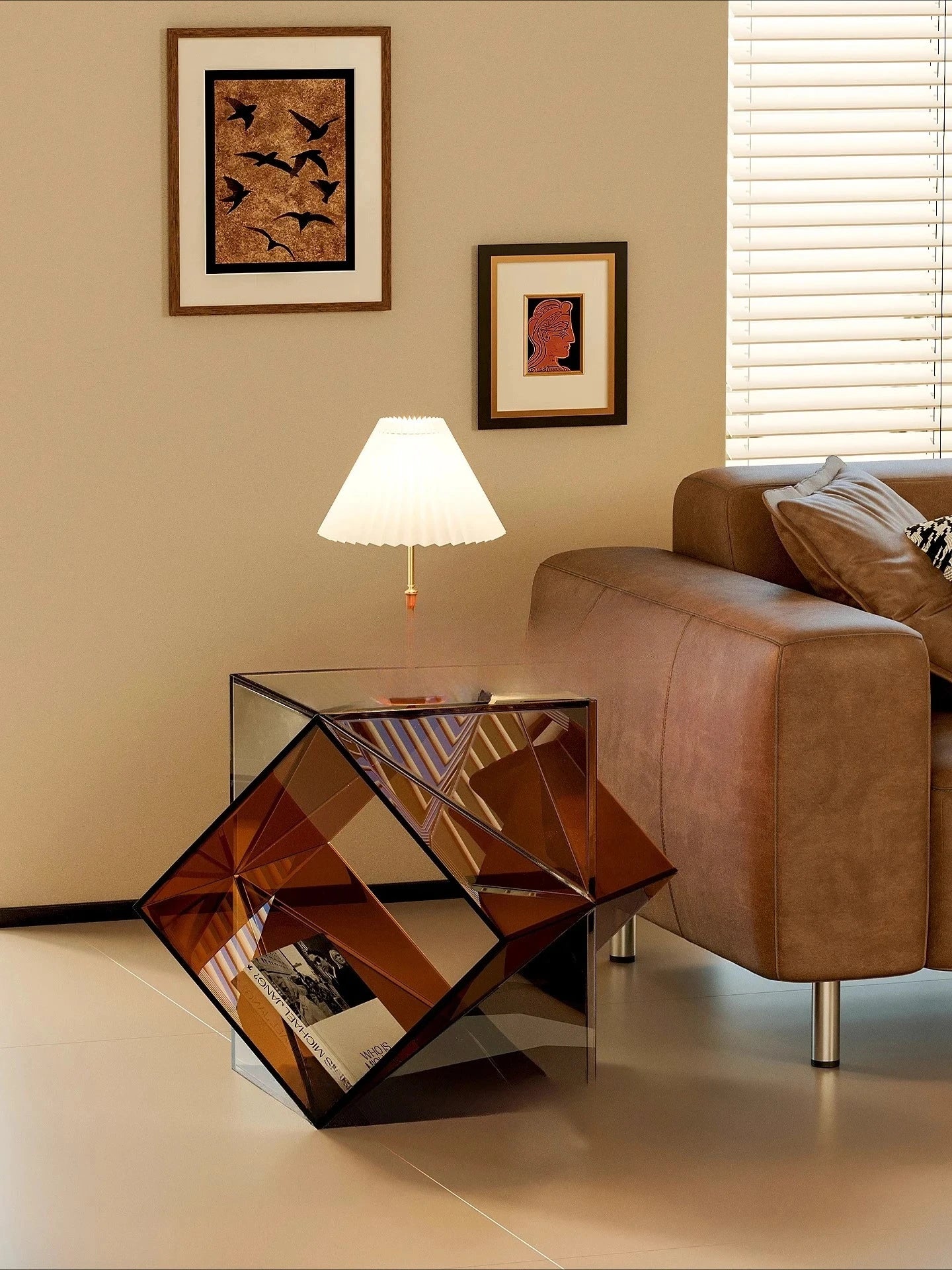 Table de Chevet Design en Acrylique - Rangement Minimaliste
