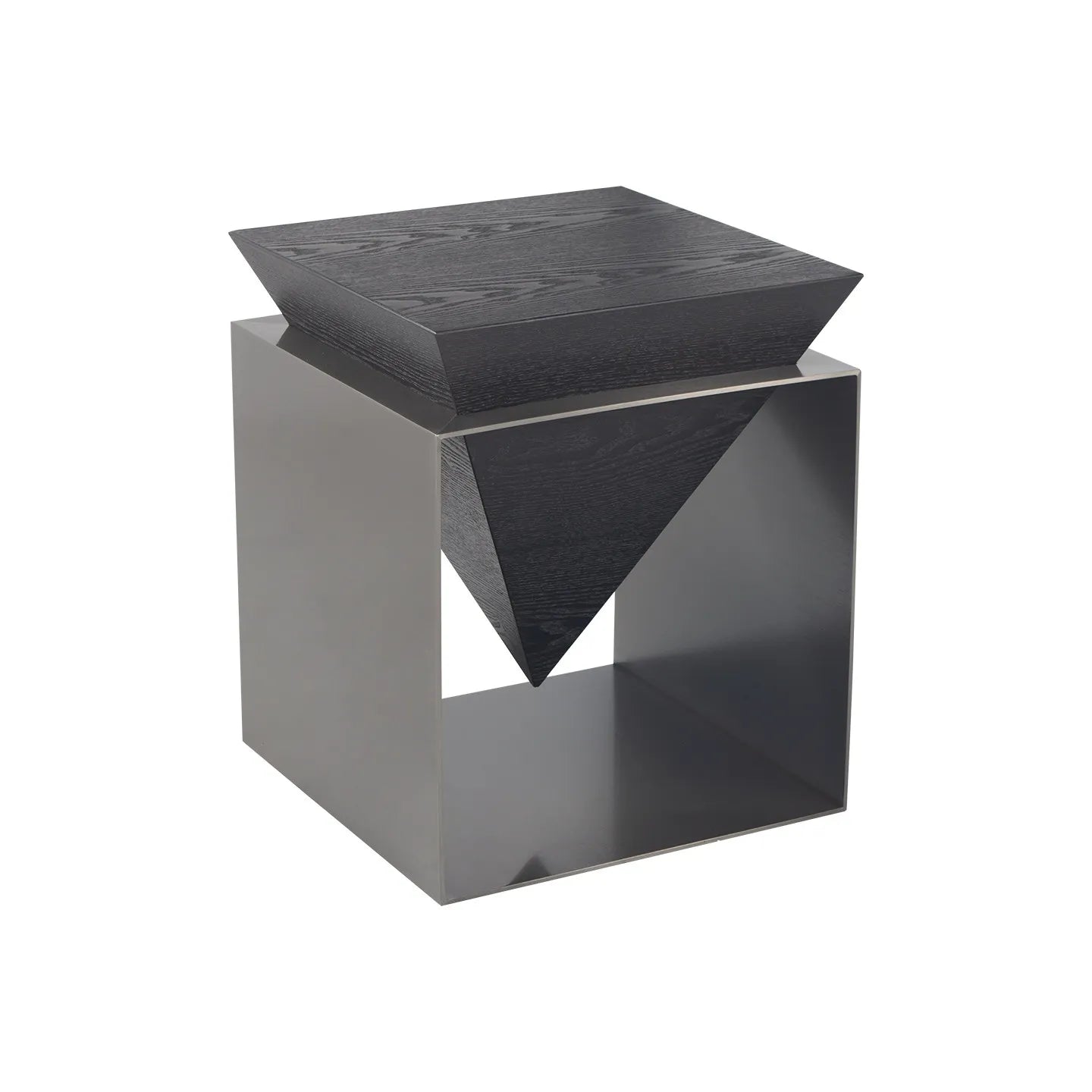 Table d'Appoint Design en Bois et Acier Inoxydable