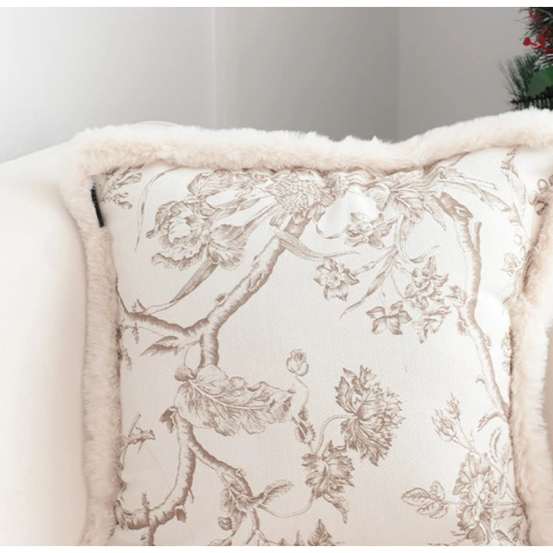 Housse de Coussin Arches Géométriques Effet Fourrure