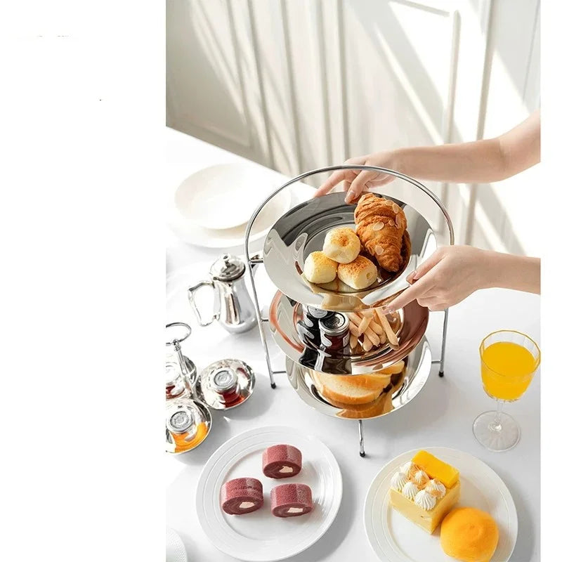 Three-Tier Cake Stand – Stainless Steel Dessert Display