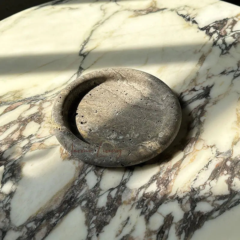 Vide-Poche en Marbre Naturel Calacatta - Design Sculptural