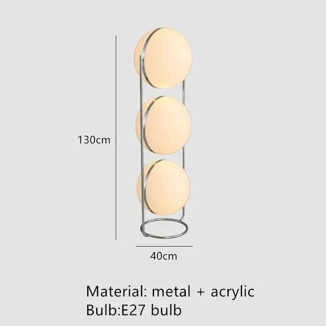 Lampadaire Boule Acrylique Chromé - Design Art Déco