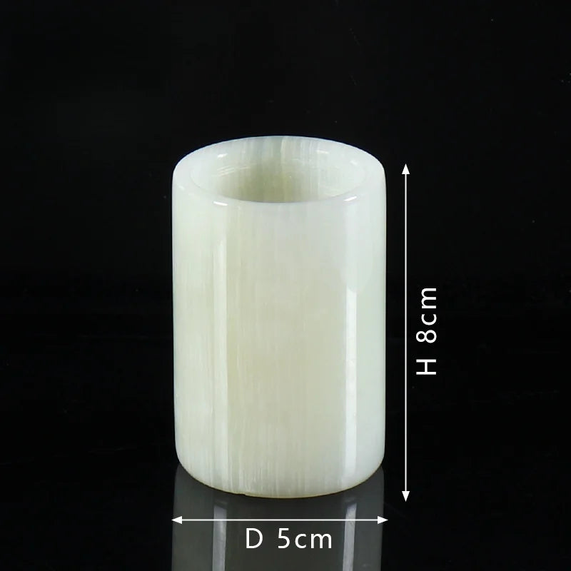 Petit Bougeoir en Marbre Onyx - Format Coupe